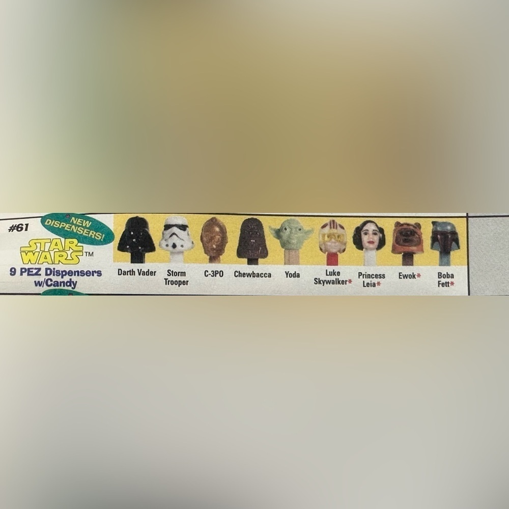 STAR WARS 1997 Nine Pez Dispenser Collection Set 3 Open 6 Sealed
